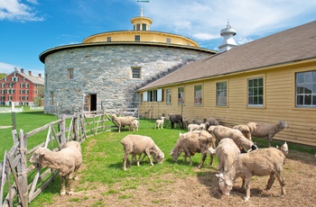 Den runde lade i museumsbyen Hancock Shaker Village i New England