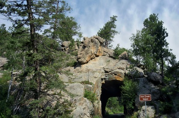 En af tunnelerne på Iron Mountain Road 