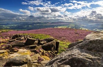 Udsigt fra Hathersage Moor i Peak District