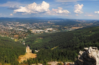 Udsigt fra Jested bjerget mod Liberec