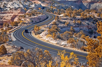 Vej gennem Canyonlands National Park i Utah, USA