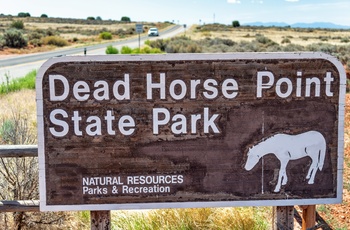 Skilt til Dead Horse Point State Park i Utah - USA