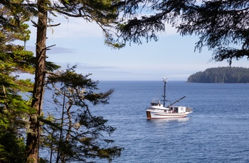 Fiskerbåd tæt på Port Hardy - Vancouver Island i Canada