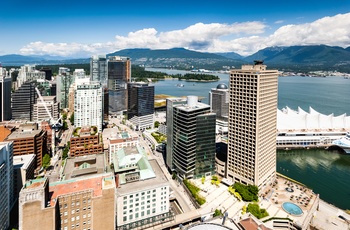 Udsigt fra Harbour Center Tower i Vancouver, Canada