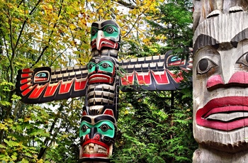 Totempæle i Stanley Park, Vancouver i Canada