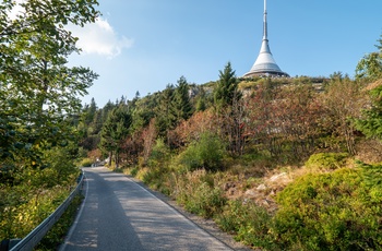 Vej op til toppen af bjerget Jested i Tjekkiet