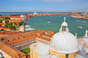 Udsigten fra kirketårnet på øen San Giorgio Maggiore, Venedig