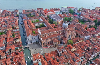 Luftfoto af Santi Giovanni e Paolo kirken, Venedig