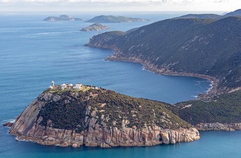 Luftfoto af fyrtårnet i Wilsons Promontory National Park - Victoria