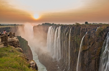 Victoria Falls mellem Zambia og Zimbabwe i Afrika 