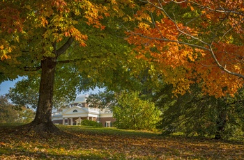 Monticello Plantation på en efterårsdag - Virginia i USA