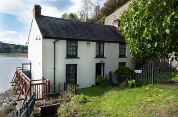 Wales - Dylan Thomas' bådehus i byen Laugharne
