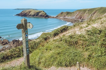Wales - god skiltning på Pembrokeshire Coastal Path ved Marloes Sands
