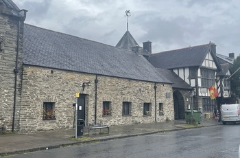 Wales - huset i Machynlleth der var hjemsted for det walisiske parlament Senedd tilbage i 1400-tallet