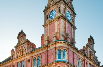 Wales, Newtown - det gamle tårn fra den tidligere bankbygning på hjørnet af Broad Street og Severn Street