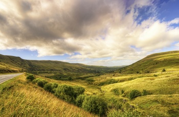 Vej gennem Brecon Beacons National Park i Wales