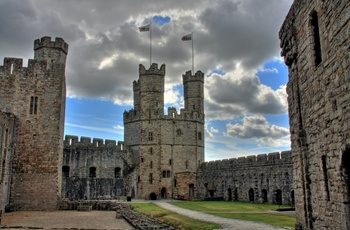 Caernarfon Castle i Wales var et imponerende fæstningsværk