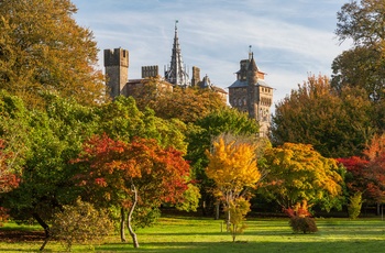 Cardiff Castle set fra Bute Park, Wales