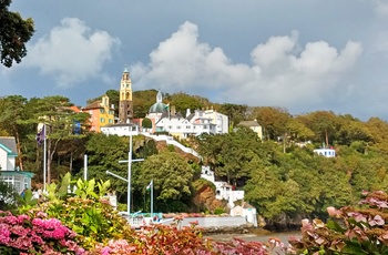 Udsigt til kystbyen Portmeirion - Wales