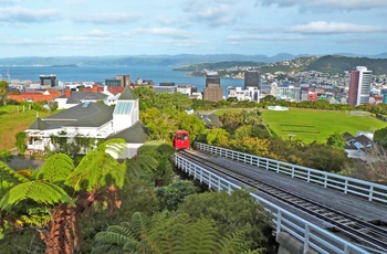 Kabelbanen / sporvognen til Botanisk Have i Wellington, New Zealand