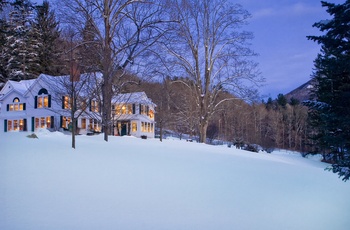 West Mountain Inn - huset om vinteren, Vermont i USA