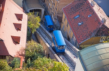 Kabelbanen til bydelen Gradec i Zagreb, Kroatien