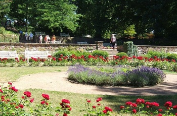 Parken Amtsgarten om aftenen, Halle i Midttyskland