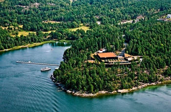 Artipelag kunstmuseum nær Stockholm - set fra luften. Foto: Artipelag