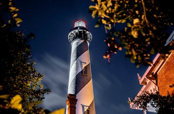 St. Augustine Fyrtårn i Florida, USA - Stjerneklar aften