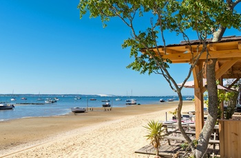 Lækker sandstrand i Arcachon Bay, Bordeaux Frankrig