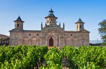 Det berømte vinslot Chateau Cos d'Estournel i Bordaux-vinområdet