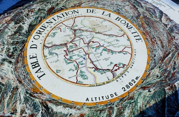 Col de la Bonette - orienteringsplade med kort