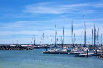 Havnen i fiskerbyen Marseillan-plage, Frankrig