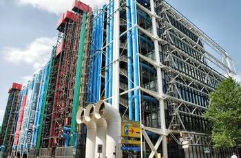 Pompidou Centrets facade i Paris, Frankrig