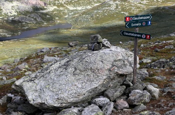 Gaustatoppen i Telemark - vandreskilt viser vejen