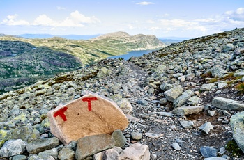 Gaustatoppen i Telemark - markeret vandresti til toppen