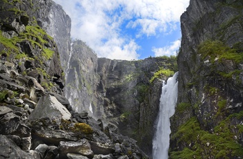 Hardangervidda i Norge - Vøringsfossen er et af de mest imponerende vandfald i Norge