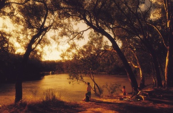 Aftenstemning ved Murray-floden nær Adelaide