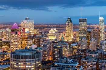 Montreal - udsigt til skyline om aftenen