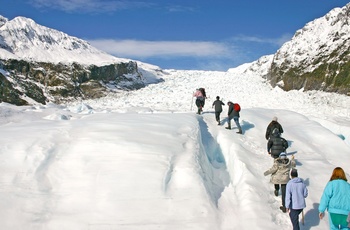 Vandring på Fox Gletsjer i New Zealand