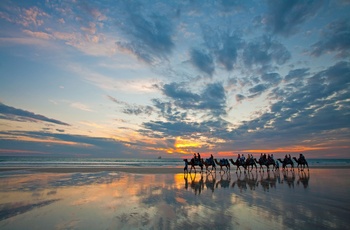 Kameltur og solnedgang - Cable Beach ved Broome - Western Australia