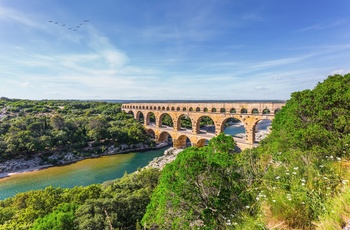 Pont du Gard - en bro i Sydfrankrig der er bygget af romerne