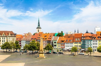 Stor plads i Erfurt, Thüringen, Midttyskland