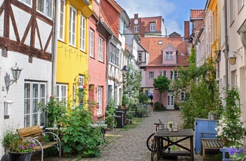 Hyggelig gade i Lübeck, Nordtyskland