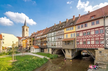 Erfurt og Krämerbrücke, Thüringen i Tyskland