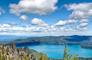 Newberry National Volcanic Monument og søen Paulina Lake, Oregon