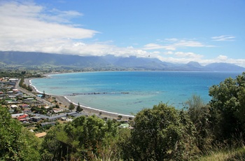 Kaikoura strand i New Zealand