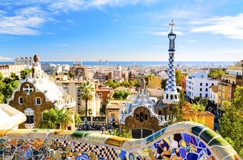 Udsigt fra Park Guell i Barcelona