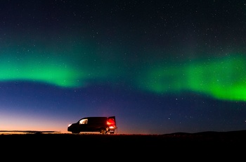 Autocamper i Island - det er gode chancer for at se nordlys når det er klart vejr - bedst fra september til marts