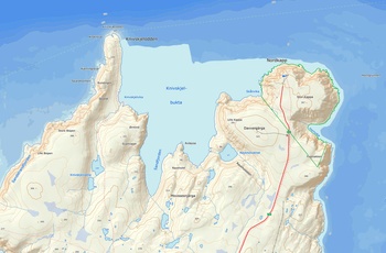 Knivskjellodden ved Nordkap - vandreruten er på 9 km hver vej og tager i alt 5-6 timer